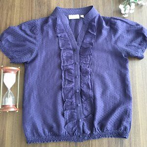 Kimchi & Blue Small Purple Button-Up Blouse